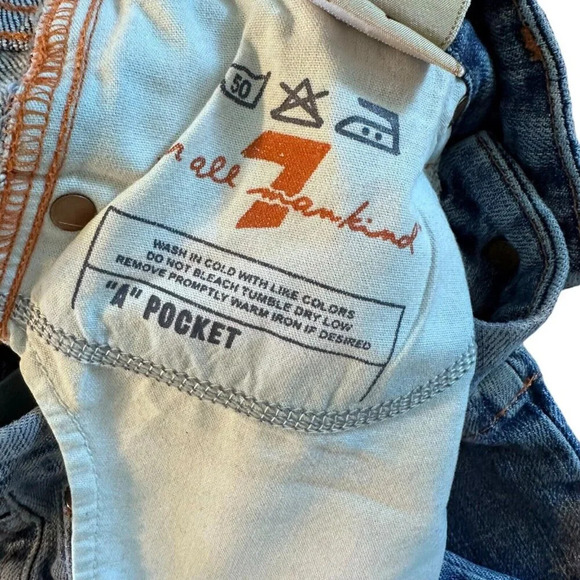 7 For All Mankind Women’s Jeans Size 27 Blue Medium Wash Denim Boot Cut Pants - Picture 13 of 14